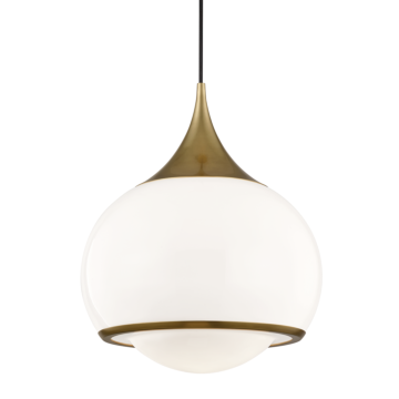 Reese One Light Pendant in Aged Brass by Mitzi