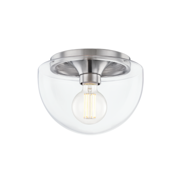 Grace One Light Flush Mount in Polished Nickel by Mitzi