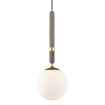 Brielle One Light Pendant in Aged Brass by Mitzi