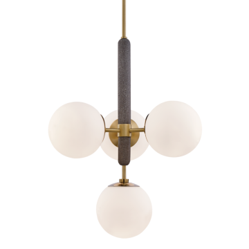 Brielle Four Light Chandelier in Aged Brass by Mitzi