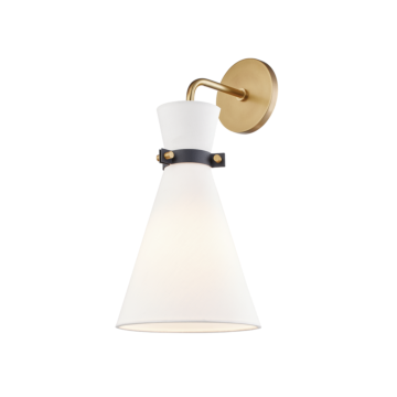 Julia One Light Wall Sconce in Aged BrassBlack by Mitzi