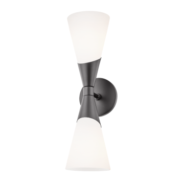 Parker Two Light Wall Sconce in Black by Mitzi