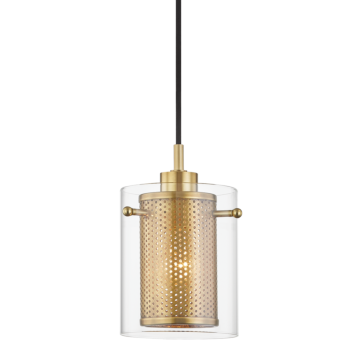 Elanor One Light Pendant in Aged Brass by Mitzi