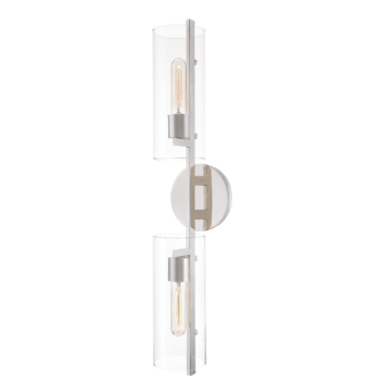 Ariel Two Light Wall Sconce in Polished Nickel by Mitzi