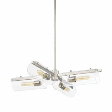 Mitzi Ariel 4 Light Chandelier in Polished Nickel