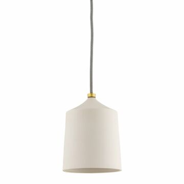 Mitzi Megan Pendant Light in Aged Brass and Matte White