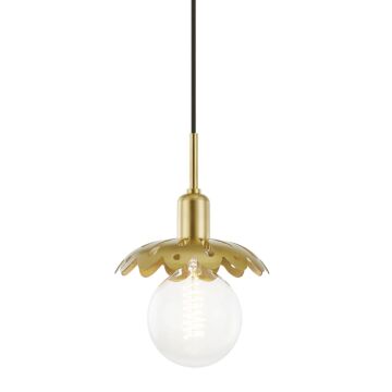 Alyssa One Light Pendant in Aged Brass by Mitzi