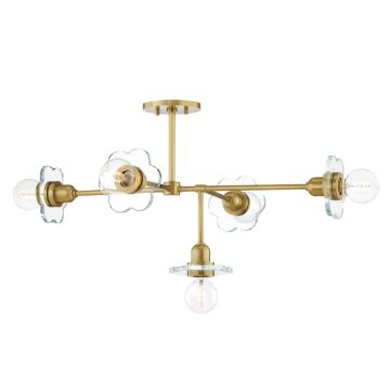 Mitzi Alexa 5 Light Chandelier in Aged Brass