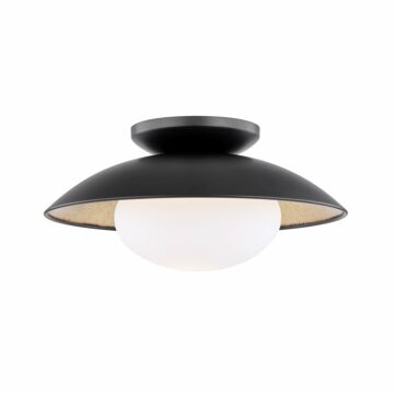 Cadence One Light Semi Flush Mount in Black LustroGold Leaf Combo by Mitzi