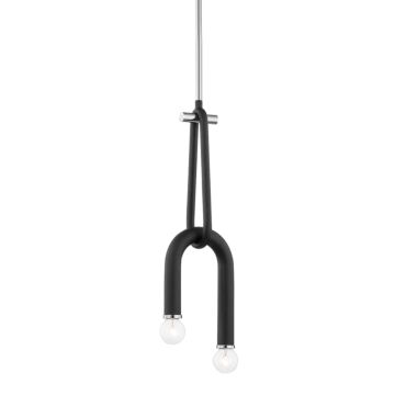Whit Two Light Pendant in Polished NickelBlack by Mitzi