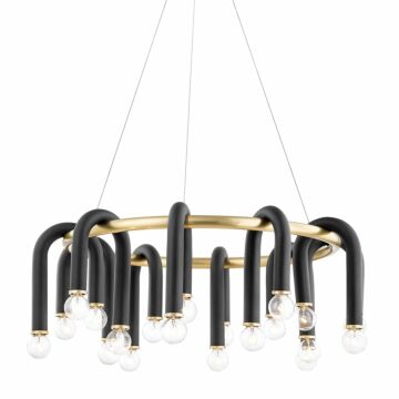 Whit 20 Light Chandelier in Aged BrassBlack by Mitzi