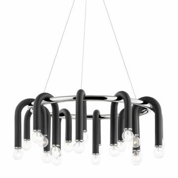 Mitzi Wilt 20 Light Chandelier in Polished Nickel and Black