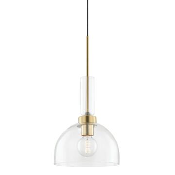 Tabitha One Light Pendant in Aged Brass by Mitzi