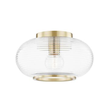 Maggie One Light Flush Mount in Aged Brass by Mitzi