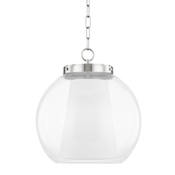 Sasha One Light Pendant in Polished Nickel by Mitzi