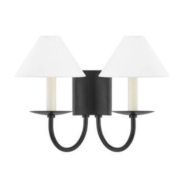 Lenore 2-Light Wall Sconce in Soft Black