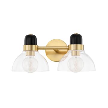 Camile Two Light Bath and Vanity in Aged Brass by Mitzi
