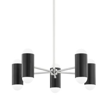 Kira Ten Light Chandelier in Polished NickelSoft Black by Mitzi