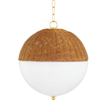 Summer One Light Pendant in Aged Brass by Mitzi