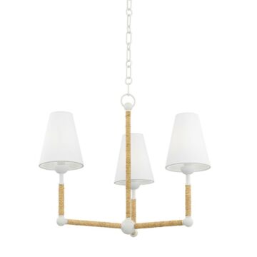 Mariana Three Light Chandelier in Textured White by Mitzi