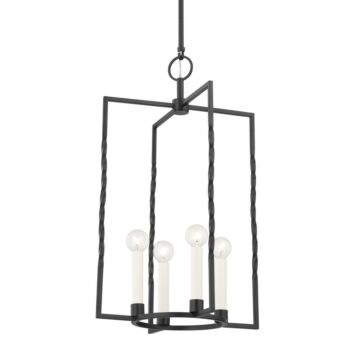 Adelaide Four Light Lantern in Textured Black by Mitzi