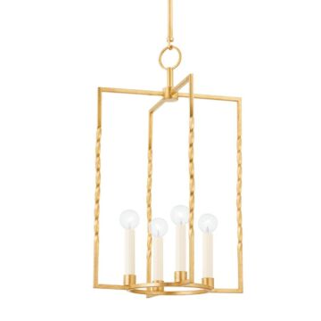 Adelaide Four Light Lantern in Vintage Gold Leaf by Mitzi