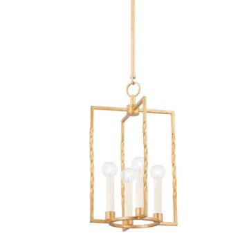Adelaide Four Light Lantern in Vintage Gold Leaf by Mitzi