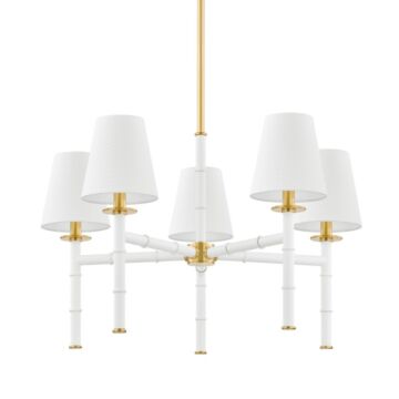 Banyan Five Light Chandelier in Aged Brass by Mitzi