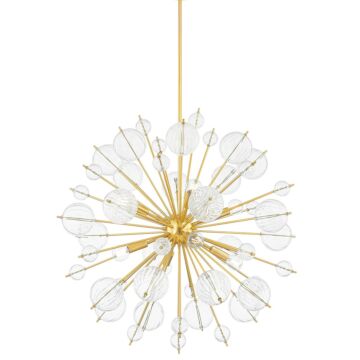 Linnea Eight Light Chandelier in Aged Brass by Mitzi