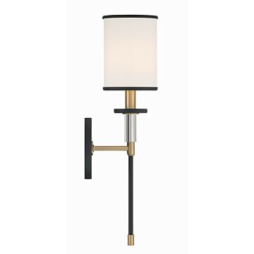 Hatfield One Light Wall Sconce in Black Forged   Vibrant Gold by Crystorama