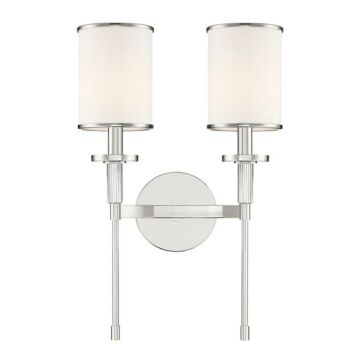 Hatfield Two Light Wall Sconce in Polished Nickel by Crystorama