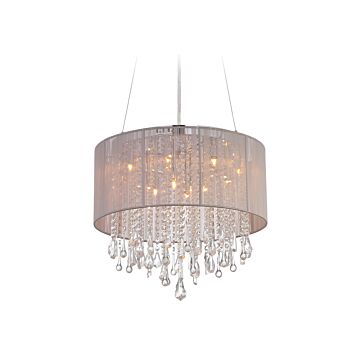 Beverly Dr. 12 Light Dual MountFlush & Hanging in Taupe Silk String by Avenue Lighting
