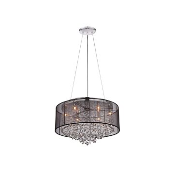 Riverside Dr. Six Light Dual MountFlush & Hanging in Black Organza Silk by Avenue Lighting