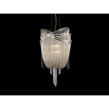 Wilshire Blvd. Four Light Chandelier in Polish NickelCrystal by Avenue Lighting
