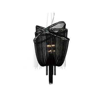 Wilshire Blvd. Nine Light Chandelier in Black ChromeSmoke Crystal by Avenue Lighting
