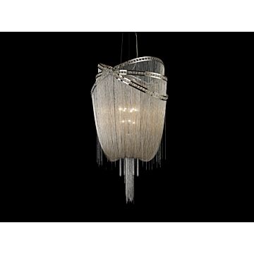 Wilshire Blvd. Nine Light Chandelier in Polish NickelCrystal by Avenue Lighting
