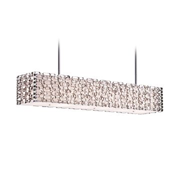 Ventura Blvd. Four Light Chandelier in Polish Nickel  Ivory Slik Shade by Avenue Lighting