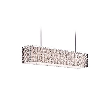 Ventura Blvd. Six Light Chandelier in Polish Nickel  Ivory Slik Shade by Avenue Lighting