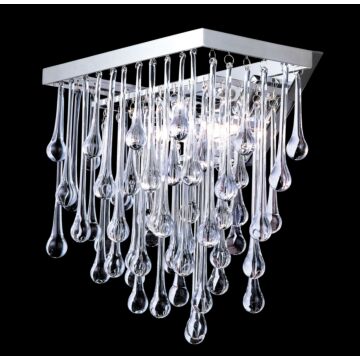 Hollywood Blvd 2-Light Wall Sconce in Polish Nickel with Clear Glass Tear Drops