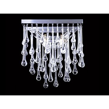Hollywood Blvd. Two Light Wall Sconce in Polish Nickel  Clear Glass Tear Drops by Avenue Lighting