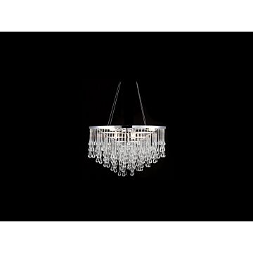 Hollywood Blvd. Nine Light Chandelier in Polish Nickel  Clear Glass Tear Drops by Avenue Lighting