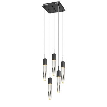 The Original Aspen Five Light Pendant in Black by Avenue Lighting
