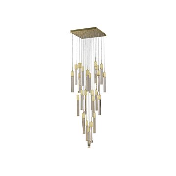 The Original Glacier Avenue 41 Light Flush Mount Pendant in Brushed Brass by Avenue Lighting
