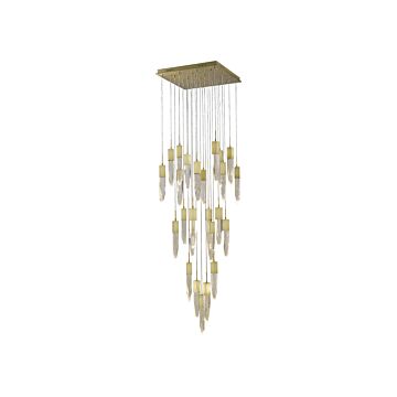 The Original Aspen 25 Light Flush Mount Pendant in Brushed Brass by Avenue Lighting