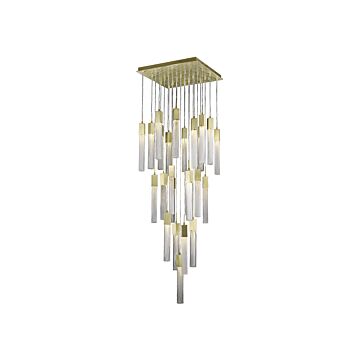 Boa 25 Light Pendant in Brushed Brass by Avenue Lighting