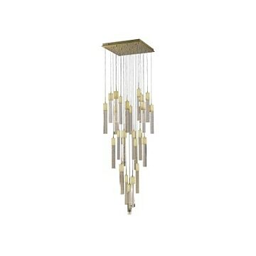 The Original Glacier Avenue 25 Light Pendant in Brushed Brass by Avenue Lighting