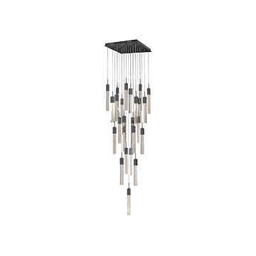 The Original Glacier Avenue 25 Light Flush Mount Pendant in Dark Bronze by Avenue Lighting