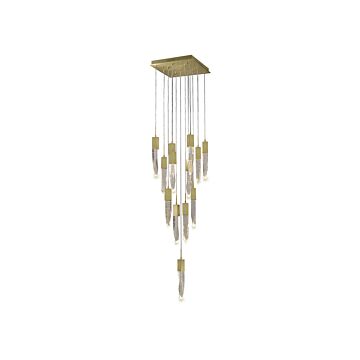 The Original Aspen 13 Light Flush MountPendant in Brushed Brass by Avenue Lighting