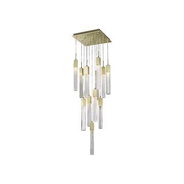 Boa 13 Light Pendant in Brushed Brass by Avenue Lighting