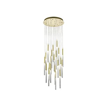 Boa 21 Light Pendant in Brushed Brass by Avenue Lighting